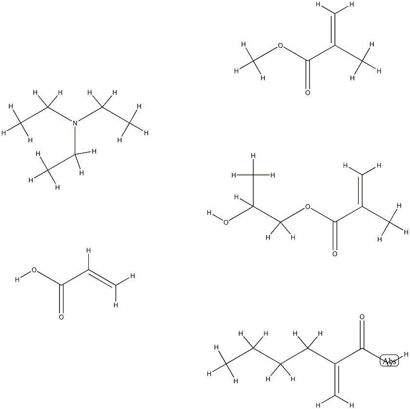 2-Propenoic acid, 2-methyl-, methyl ester, polymer with butyl 2-propenoate, 1,2-propanediol mono(2-methyl-2-propenoate) and 2-propenoic acid, compd. with N,N-diethylethanamine 结构式