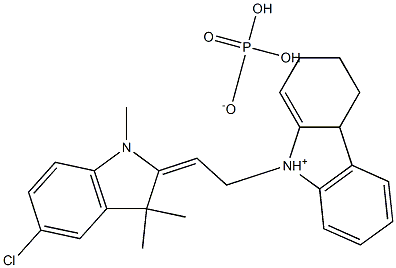 9-[(5-chloro-1,3-dihydro-1,3,3-trimethyl-2H-indol-2-ylidene)ethylidene]-2,3,4,4a,9,9a-hexahydro-1H-carbazol-1-ium dihydrogen phosphate 结构式
