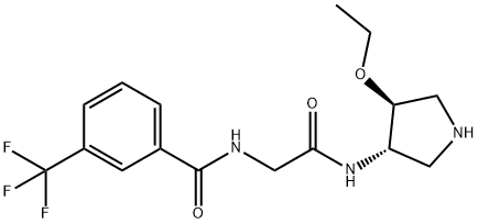 N-(2 - (((3S,4S)-4-乙氧基吡咯烷-3-基)氨基)-2-氧代乙基)-3-(三氟甲基) 结构式