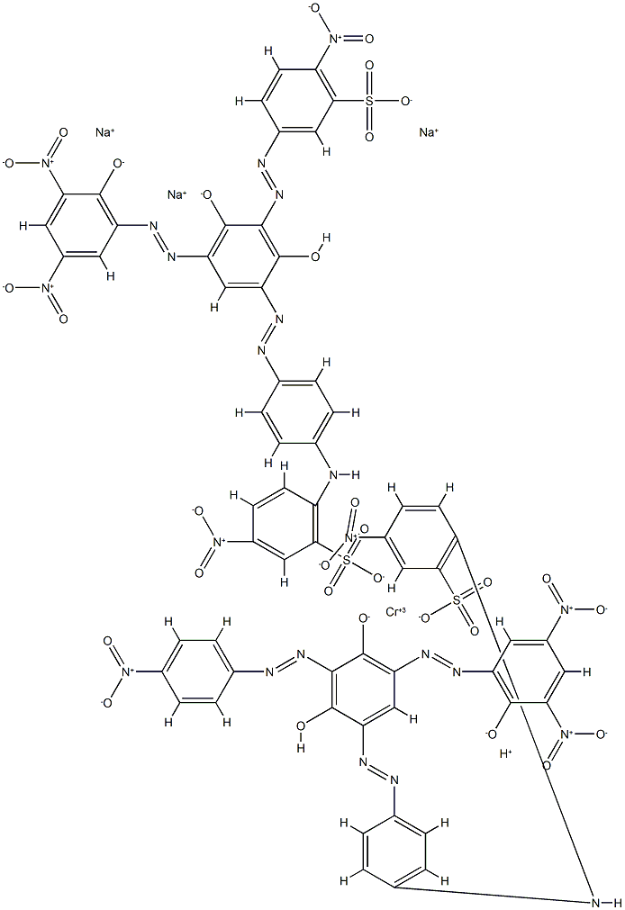 Chromate(4-), [2-[[4-[[2,4-dihydroxy-5-[(2-hydroxy-3,5-dinitrophenyl)azo]-3-[(4-nitrophenyl)azo]phenyl]azo]phenyl]amino]-5-nitrobenzenesulfonato(3-)][2-[[2,6-dihydroxy-3-[(2-hydroxy-3,5-dinitrophenyl)azo]-5-[[4-[(4-nitro-2-sulfophenyl)amino 结构式