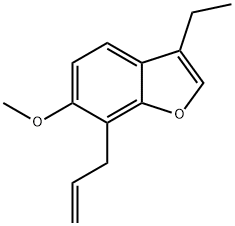 Benzofuran,3-ethyl-6-methoxy-7-(2-propenyl)-(9CI) 结构式