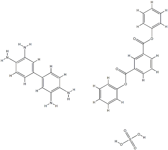 DIPHENYL 1,3-BENZENEDICARBOXYLATE, POLYMER WITH (1,1''-BIPHENYL)- 3,3'',4,4''-TETRAMINE, SULFATE 结构式