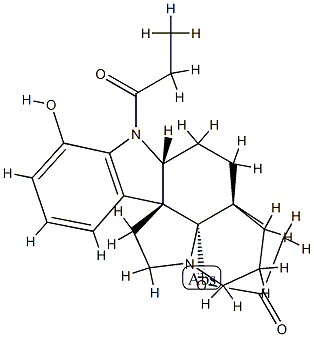 17,19-Dihydroxy-1-(1-oxopropyl)aspidospermidin-21-oic acid γ-lactone 结构式