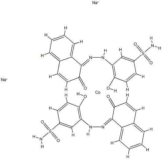 disodium bis[4-hydroxy-3-[(2-hydroxy-1-naphthyl)azo]benzenesulphonamidato(2-)]cobaltate(2-) 结构式