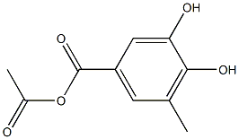 Benzoic acid, 3,4-dihydroxy-5-methyl-, anhydride with acetic acid (9CI) 结构式