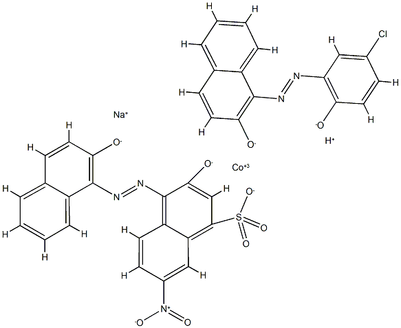 hydrogen sodium [1-[(5-chloro-2-hydroxyphenyl)azo]naphthalen-2-olato(2-)][3-hydroxy-4-[(2-hydroxy-1-naphthyl)azo]-7-nitronaphthalene-1-sulphonato(3-)]cobaltate(2-) 结构式