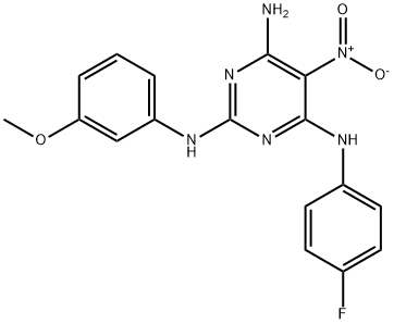 N~4~-(4-fluorophenyl)-N~2~-(3-methoxyphenyl)-5-nitropyrimidine-2,4,6-triamine 结构式