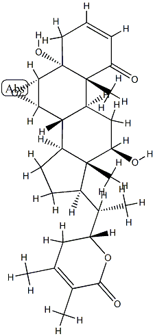 (22R)-6α,7α-Epoxy-5,12β,22-trihydroxy-1-oxo-5α-ergosta-2,24-dien-26-oic acid δ-lactone 结构式