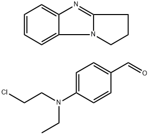 Benzaldehyde, 4-(2-chloroethyl)ethylamino-, polymer with 2,3-dihydro-1H-pyrrolo1,2-abenzimidazole 结构式