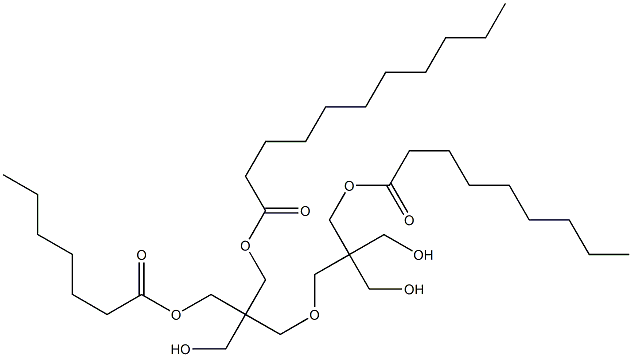 庚酸壬酸和十一烷酸与二聚季戊四醇的混合酯 结构式