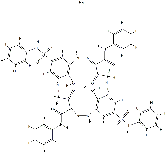 双[2-[[2-羟基-5-[(苯氨基)磺酰基]苯基]偶氮基]-3-氧代-N-苯基丁酰胺]合钴酸钠 结构式