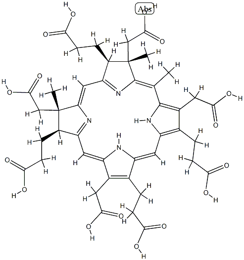 (2S)-2α,7α,20-Trimethyl-2,3β,7,8β-tetrahydrouroporphyrin III 结构式