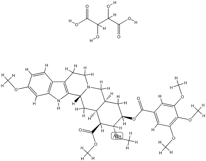 methyl (3beta,20alpha)-11,17alpha-dimethoxy-18beta-[(3,4,5-trimethoxybenzoyl)oxy]yohimban-16beta-carboxylate, tartrate (1:1) 结构式