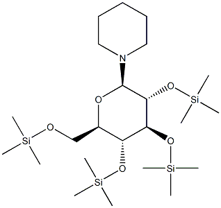 1-[2-O,3-O,4-O,6-O-Tetrakis(trimethylsilyl)-β-D-glucopyranosyl]piperidine 结构式