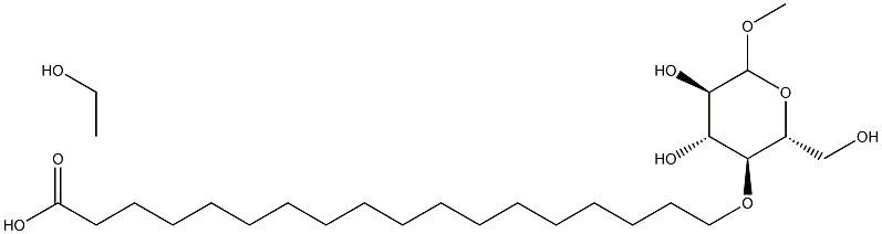 α-氢-ω-羟基-聚(氧-1,2-乙二基)、甲基-D-吡喃葡糖苷(4:1)、十八酸酯(2:3)的醚化物 结构式