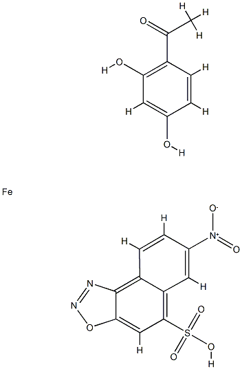 Iron, complexes with coupled 1-(2,4-dihydroxyphenyl)ethanone-7-nitronaphth1,2-d1,2,3oxadiazole-5-sulfonic acid 结构式