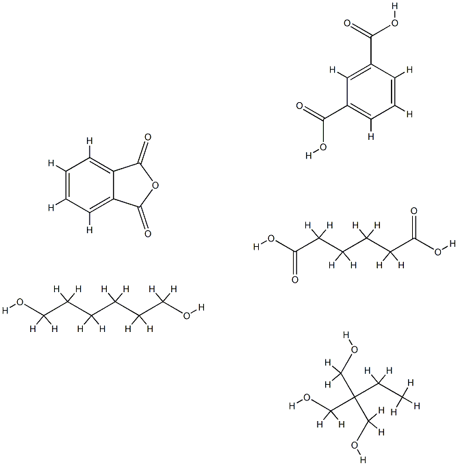 1,3-苯二羧酸与2-乙基-2-(羟甲基)-1,3-丙二醇、己二酸、1,6-己二醇和1,3-异苯并呋喃二酮的聚合物 结构式
