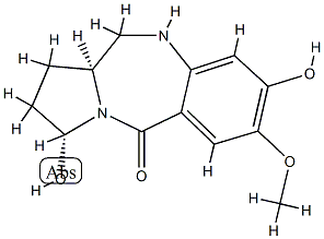 5H-Pyrrolo(2,1-c)(1,4)benzodiazepin-5-one, 1,2,3,10,11,11a-hexahydro-3 ,8-dihydroxy-7-methoxy-, (3R-cis)- 结构式