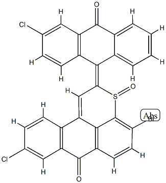 4(5or6)-bromo-9-chloro-2-(3-chloro-10-oxo-9(10H)-anthrylidene)anthra[1,9-bc]thiopyran-7(2H)-one 结构式