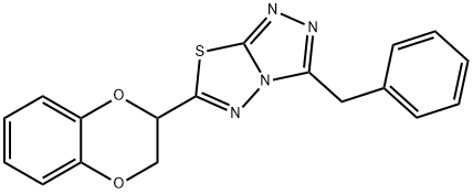 3-benzyl-6-(2,3-dihydro-1,4-benzodioxin-2-yl)[1,2,4]triazolo[3,4-b][1,3,4]thiadiazole 结构式