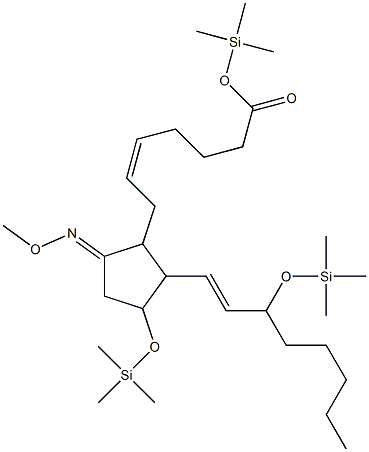 Prosta-5,13-dien-1-oic acid, 9-(methoxyimino)-11,15-bis[(trimethylsily l)oxy]-, trimethylsilyl ester, (8xi,12xi)- 结构式