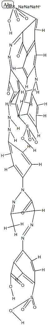 Cuprate(4-), [2-[[4,5-dihydro-1-[4-[[3-hydroxy-4-[[1-hydroxy-6-(phenylamino)-3-sulfo-2-naphthalenyl]azo]-7-sulfo-1-naphthalenyl]azo]phenyl]-3-methyl-5-oxo-1H-pyrazol-4-yl]azo]-5-sulfobenzoato(6-)]-, trisodium hydrogen 结构式