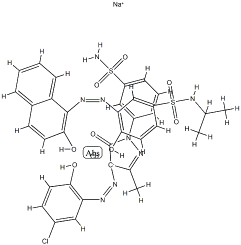 Cobaltate(1-), [3-[4-[(5-chloro-2-hydroxyphenyl)azo]-4,5-dihydro-3-methyl-5-oxo-1H-pyrazol-1-yl]benzenesulfonamidato(2-)][4-hydroxy-3-[(2-hydroxy-1-naphthalenyl)azo]-N-(1-methylethyl)benzenesulfonamidato(2-)]-, sodium 结构式