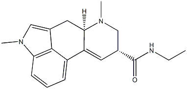 9,10-Didehydro-1,6-dimethyl-N-ethylergoline-8β-carboxamide 结构式