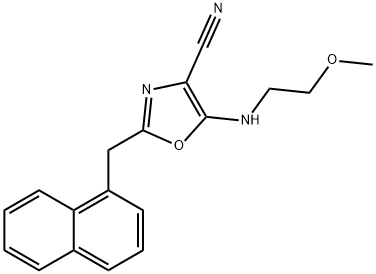 5-[(2-methoxyethyl)amino]-2-(1-naphthylmethyl)-1,3-oxazole-4-carbonitrile 结构式