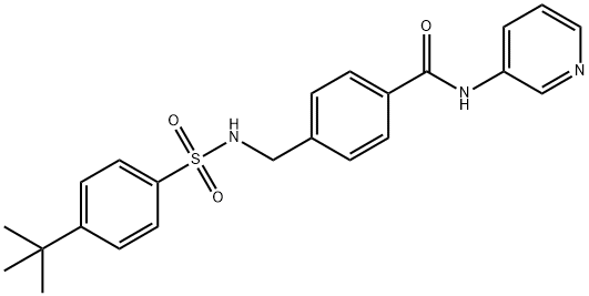 4-((4-(叔丁基)苯基磺酰胺基)甲基)-N-(吡啶-3-基)苯甲酰胺 结构式