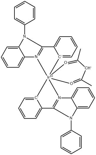 (2,4-戊二酮酸-KO,KO')双[2-(1-苯基-1H-苯并咪唑-2-基-KN3)苯基-KC]铱 结构式