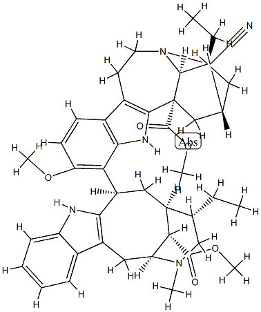 (19S)-19-Cyano-14-[(20α)-19,20-dihydro-17-methoxy-17-oxovobasan-3α-yl]-13-methoxyibogamine-18-carboxylic acid methyl ester 结构式