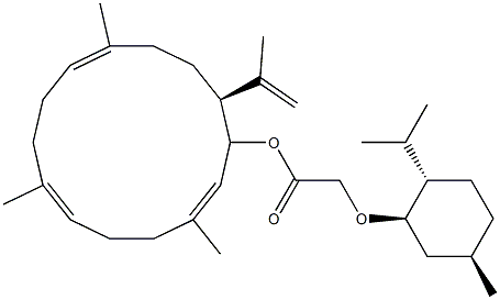 (1R,14S,2E,6E,10E)-1-[[(2α-Isopropyl-5β-methylcyclohexyl)oxy]acetoxy]-14β-isopropenyl-3,7,11-trimethylcyclotetradeca-2,6,10-triene 结构式