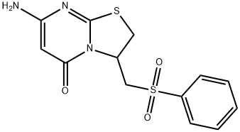 7-amino-3-[(phenylsulfonyl)methyl]-2,3-dihydro-5H-[1,3]thiazolo[3,2-a]pyrimidin-5-one 结构式