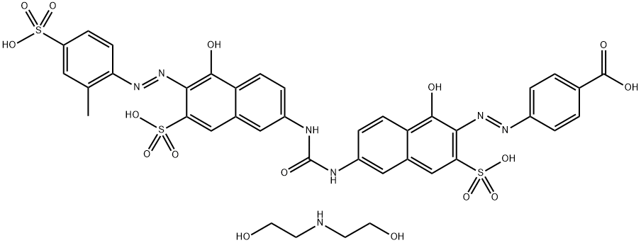 p-[[1-hydroxy-6-[[[[5-hydroxy-7-sulpho-6-[(4-sulpho-o-tolyl)azo]-2-naphthyl]amino]carbonyl]amino]-3-sulpho-2-naphthyl]azo]benzoic acid, compound with 2,2'-iminodiethanol (1:4)