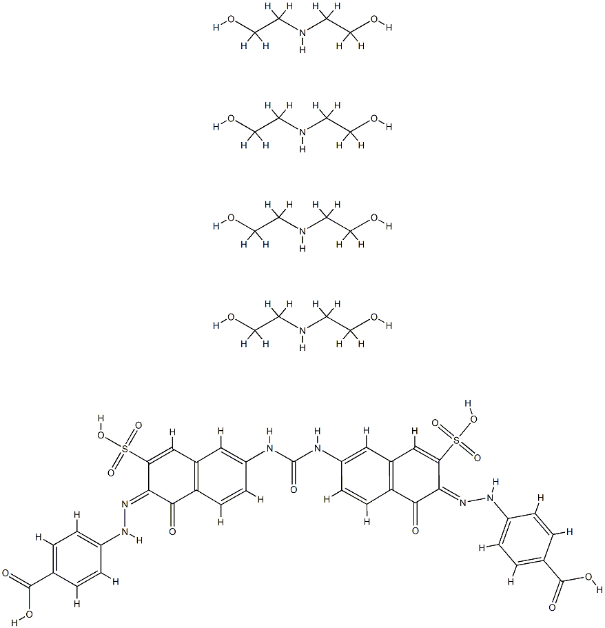 4,4'-[carbonylbis[imino(1-hydroxynaphthalene-6,2-diyl-3-sulpho)azo]]bisbenzoic acid, compound with 2,2'-iminobis(ethanol) (1:4) 结构式