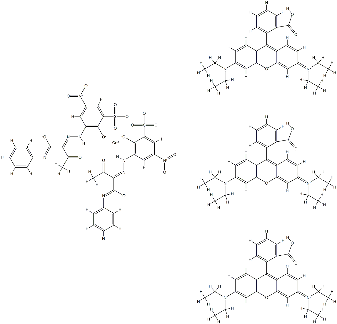 tris[9-(2-carboxyphenyl)-3,6-bis(diethylamino)xanthylium] bis[3-[[1-(anilinocarbonyl)-2-oxopropyl]azo]-2-hydroxy-5-nitrobenzenesulphonato(3-)]chromate(3-)