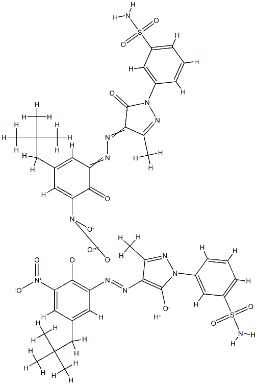 二[3-[4-[[5-(2,2-二甲基丙基)-2-羟基-3-硝基苯基]偶氮]-4,5-二氢-3-甲基-5-氧代-1H-吡唑-1-基]苯磺酰胺合(2-)]铬酸(1-)氢盐 结构式