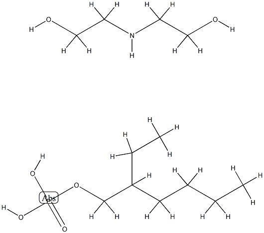 2-乙基己基磷酸酯与2,2'-亚氨基二[乙醇]的化合物 结构式