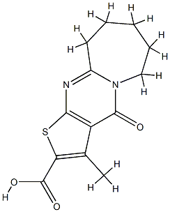 3-甲基-4-氧-4,6,7,8,9,10-六氢噻吩[2',3':4,5]嘧啶酮[1,2-A]氮杂卓-2-甲酸 结构式