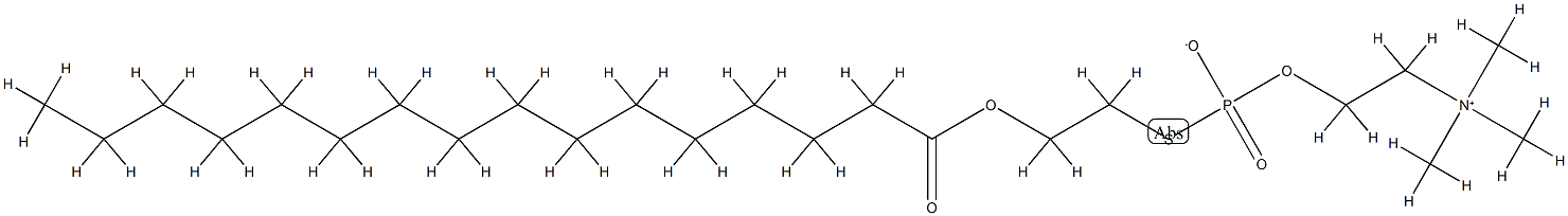 1-S-phosphocholine-2-O-hexadecanoyl-1-mercapto-2-ethanol 结构式