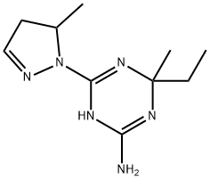 1,3,5-Triazin-2-amine,6-(4,5-dihydro-5-methyl-1H-pyrazol-1-yl)-4-ethyl-1,4-dihydro-4-methyl-(9CI) 结构式