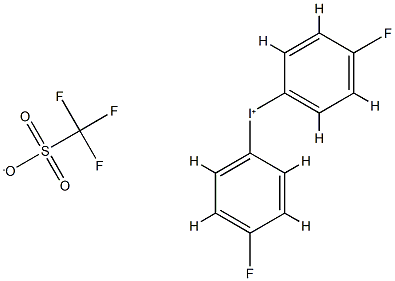 二(4-氟苯基)碘嗡三氟甲磺酸盐 结构式