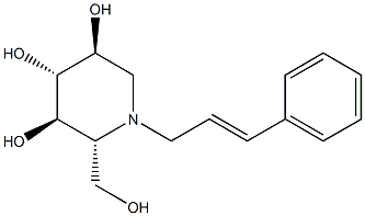 化合物 N-(3-PHENYL-2-PROPENYL)-1-DEOXYNOJIRIMYCIN 结构式