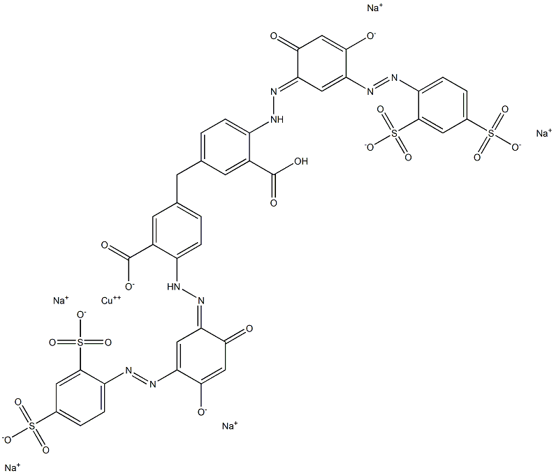 Cuprate(5-), [[3,3'-methylenebis[6-[[3- [(2,4-disulfophenyl)azo]-2,4-dihydroxyphenyl]azo ]benzoato]](7-)]-, pentasodium 结构式