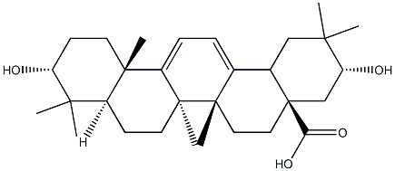 3α,21α-Dihydroxyoleana-11,13(18)-dien-28-oic acid 结构式