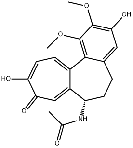 (S)-7α-Acetylamino-6,7-dihydro-3,10-dihydroxy-1,2-dimethoxybenzo[a]heptalen-9(5H)-one 结构式