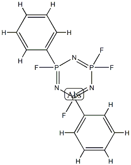 2,2,4,6-tetrafluoro-4,6-diphenyl-1,3,5-triaza-2$l^{5},4$l^{5},6$l^{5}- triphosphacyclohexa-1,3,5-triene 结构式