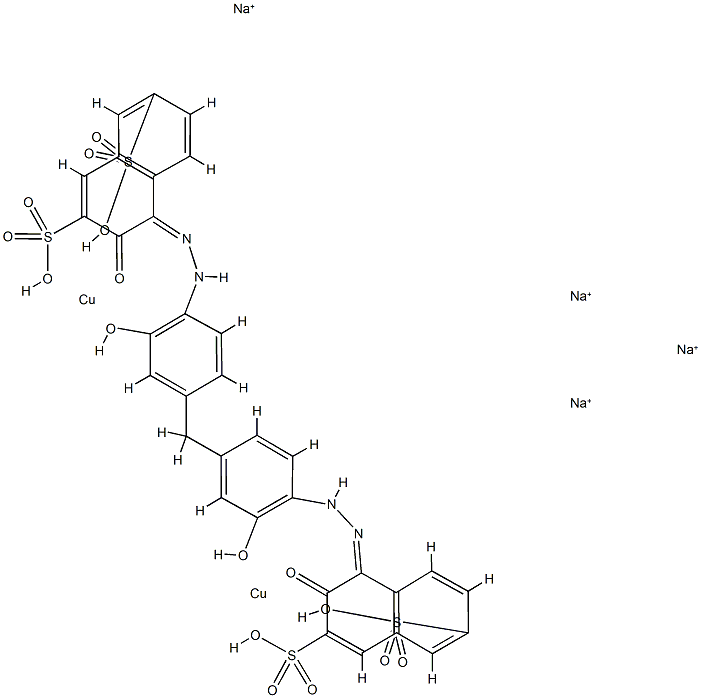 [Μ-[[4,4'-[亚甲基二[(2-羟基-4,1-亚苯基)偶氮]]二[3-羟基-2,7-萘二磺酸根合]]]]二铜酸四钠 结构式