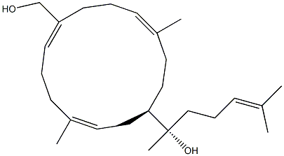 (1Z,5Z,8R,11E,α'S)-α',5,11-Trimethyl-α'-(4-methyl-3-pentenyl)-1,5,11-cyclotetradecatriene-1,8-dimethanol 结构式